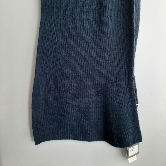 NOTE DI ANITA Wool Cashmere Blend Knit Chunky Large Scarf Wrap Navy Blue - Picture 7 of 10